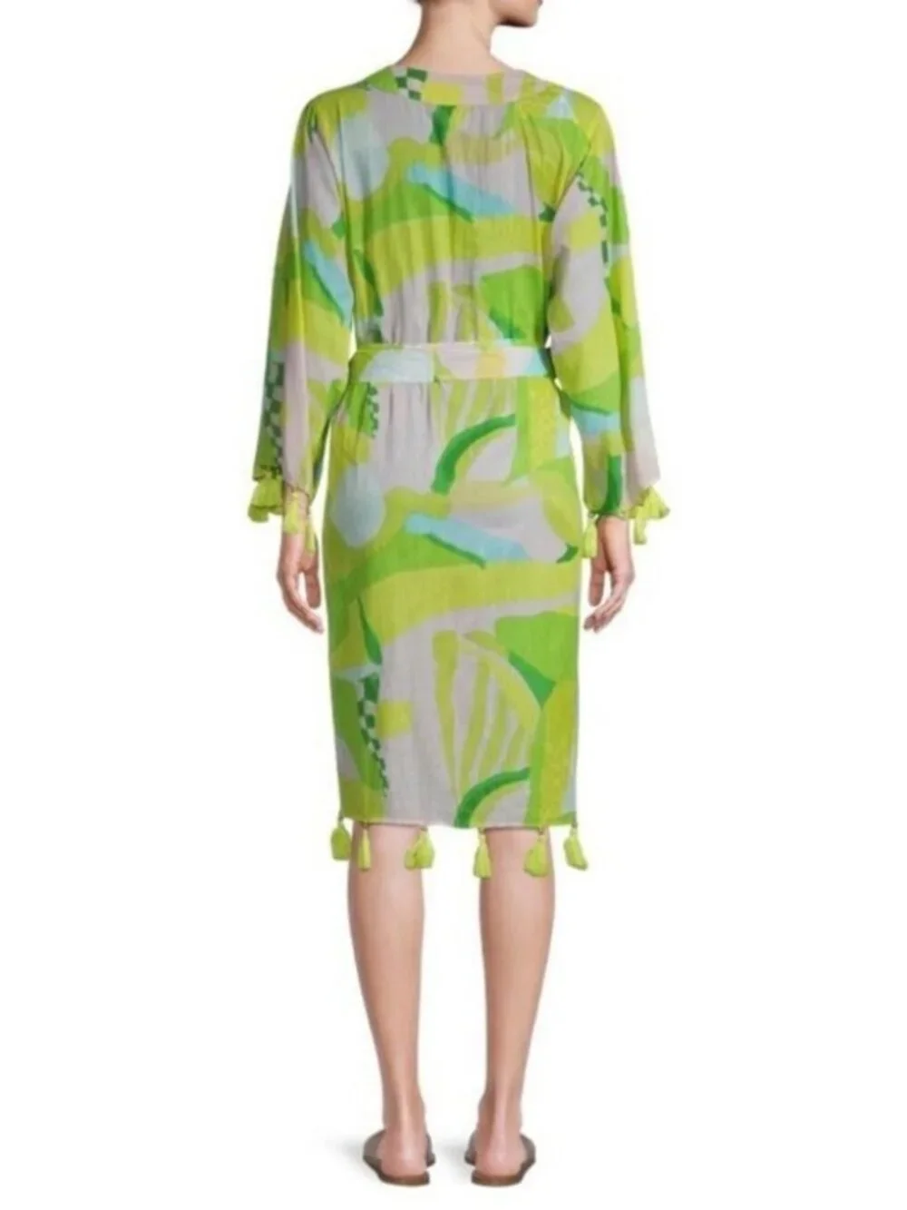 True‎ Destination Green Tassel Cotton Coverup S